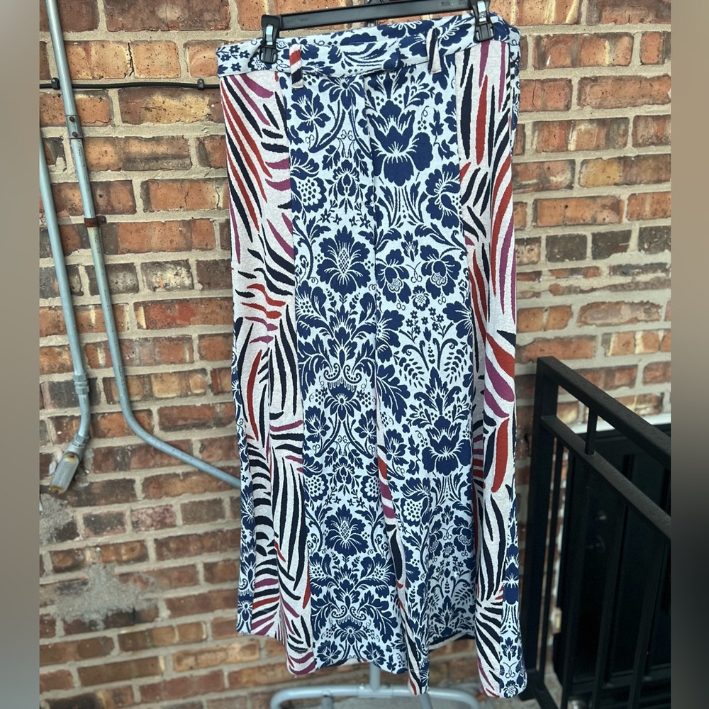 Free people red/blue printed pants size large